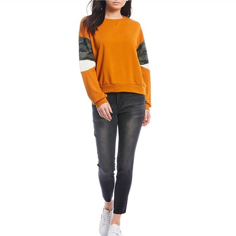 NWT - EYESHADOW - Camo Colorblock Sleeve Pullover